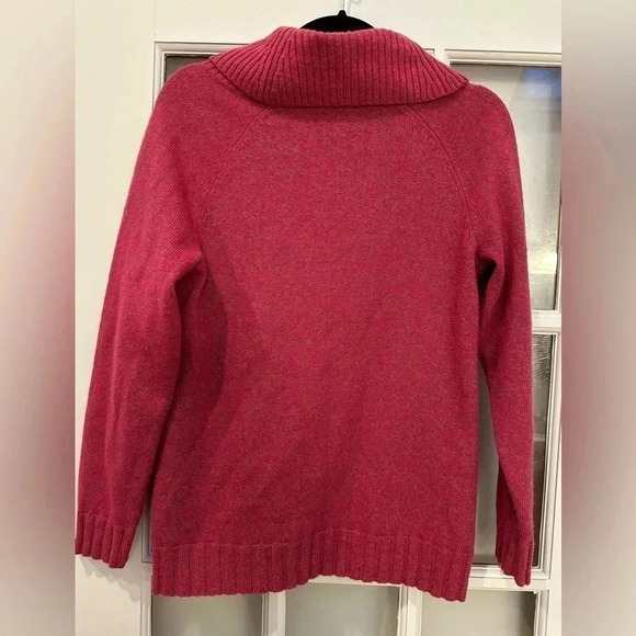 Talbots | Pink Merle Merino Wool Blend Turtleneck Sweater Size MP Medium Petite - Picture 3 of 11